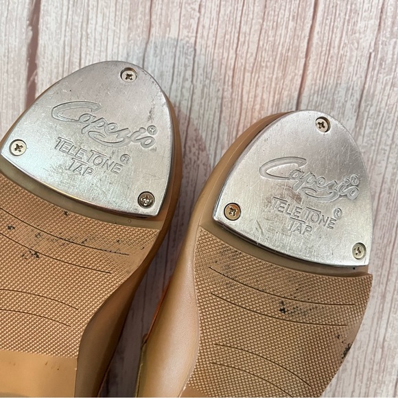 Capezio 3800 Leather Mary Jane Caramel Tap Shoes Women's Sz 4, Child Sz 2 - 2.5 - Picture 11 of 14